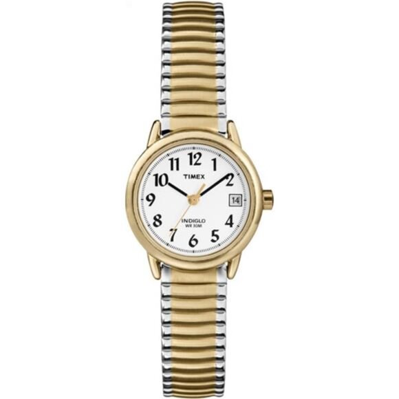 Women's Easy Reader Watch Silver Gold Round